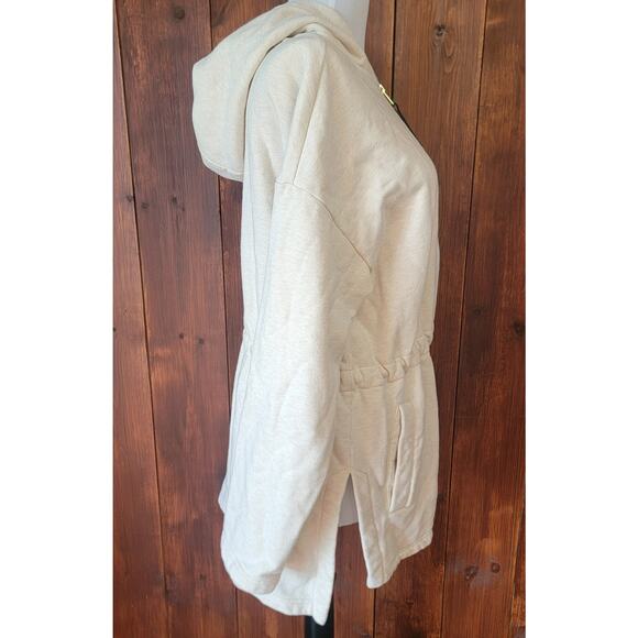 Varley Women S Victoria Hoodie Oatmeal Gold Zip Drawstring Waist Comfy VAR00990 - Picture 8 of 13